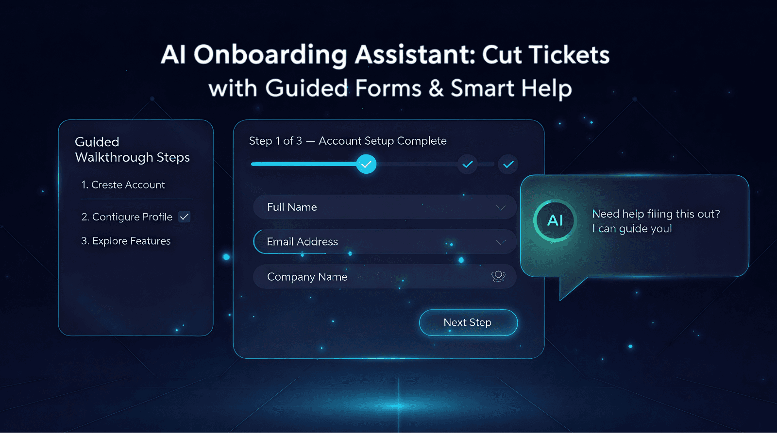 AI Onboarding Assistant: Cut Tickets with Guided Forms & Smart Help